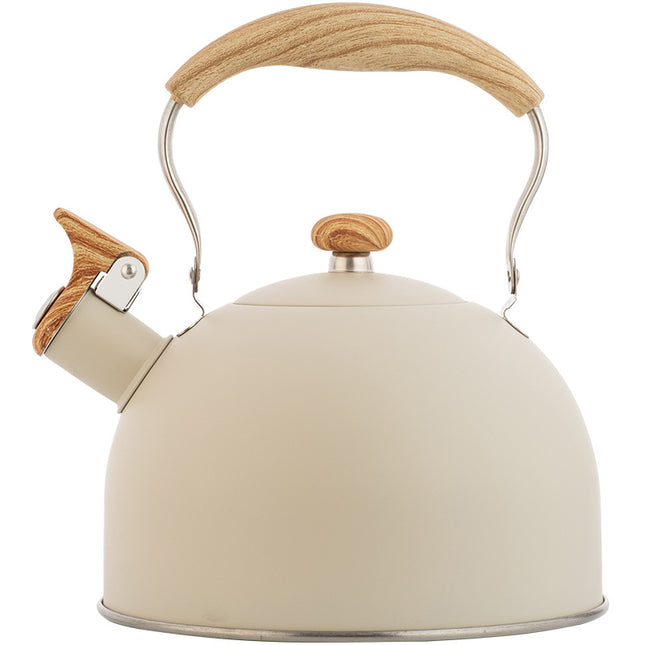 Whistle Kettle Beige 5L Flat Sound Pot Stainless Steel Whistle Pot