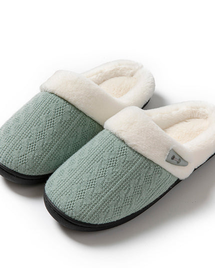 Winter Cotton Slippers Baotou Warm Flat Slippers Home Daily Soft Non-slip Bottom House Shoes Women Men Couple