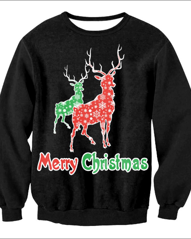 UGLY CHRISTMAS SWEATER Vacation Santa Elf Funny Womens Men Sweaters Tops Autumn Winter Clothing