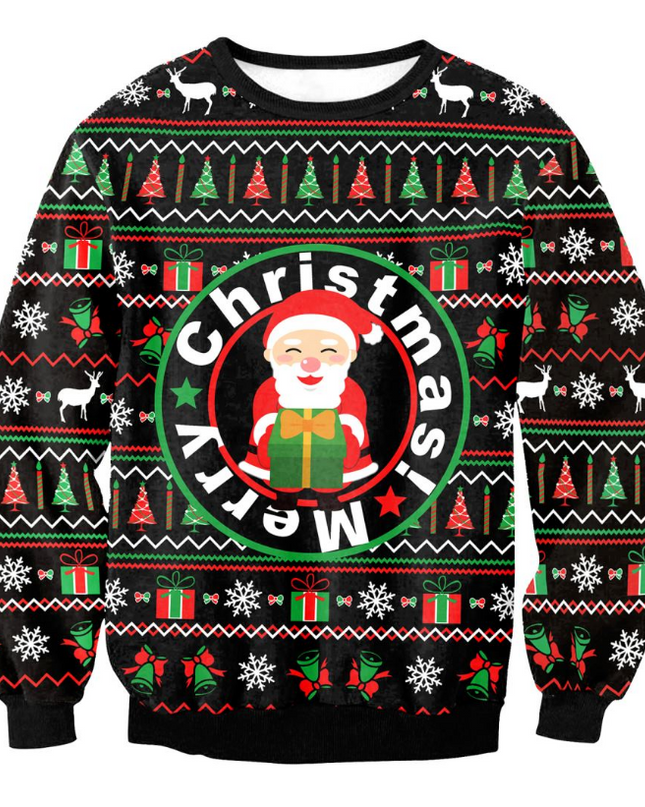 UGLY CHRISTMAS SWEATER Vacation Santa Elf Funny Womens Men Sweaters Tops Autumn Winter Clothing