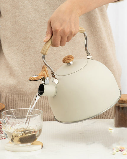 Whistle Kettle Beige 5L Flat Sound Pot Stainless Steel Whistle Pot