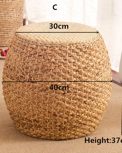 Home Collection Rattan Small Stool Ottoman Footrest Modern Round Foot