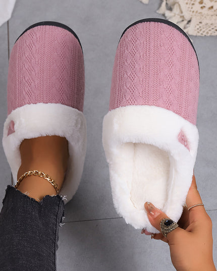 Winter Cotton Slippers Baotou Warm Flat Slippers Home Daily Soft Non-slip Bottom House Shoes Women Men Couple