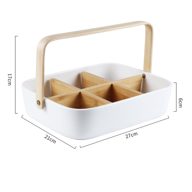 Household Minimalist Compartment With Lid Fruit Plate