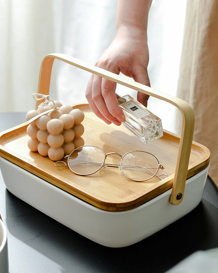 Household Minimalist Compartment With Lid Fruit Plate