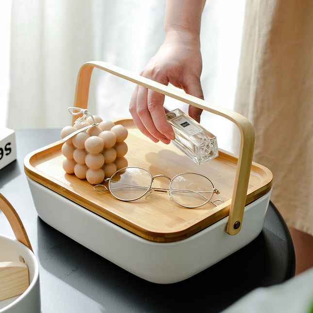 Household Minimalist Compartment With Lid Fruit Plate