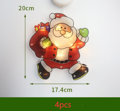 LED Suction Cup Window Hanging Lights Christmas Decoration