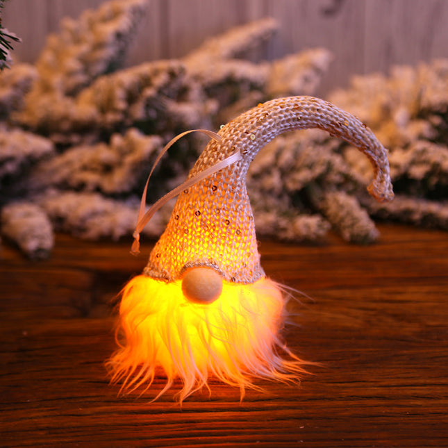 Christmas Forester Gnome LED Doll Light Tree Decoration Hanging Pendant