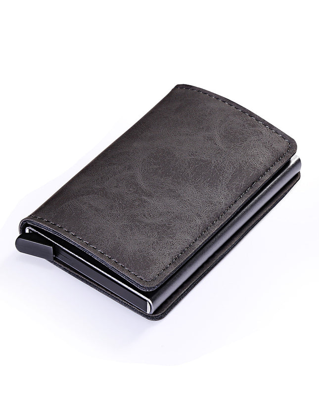 RIFD Security And Anti-theft Automatic Leather Card Case