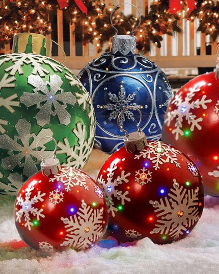 Christmas Ornament Ball Outdoor Pvc 60CM Inflatable Decorated Ball PVC Giant Big Large Balls Xmas Tree Decorations Toy Ball