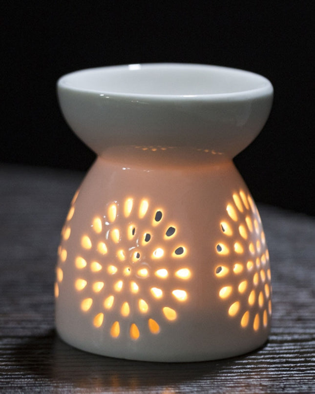Ceramic White Oil Burner Melt Wax Warmer Diffuser Candle Holder Aromatherapy Lamp Essential Oil Furnace Valentine Day Home Decor