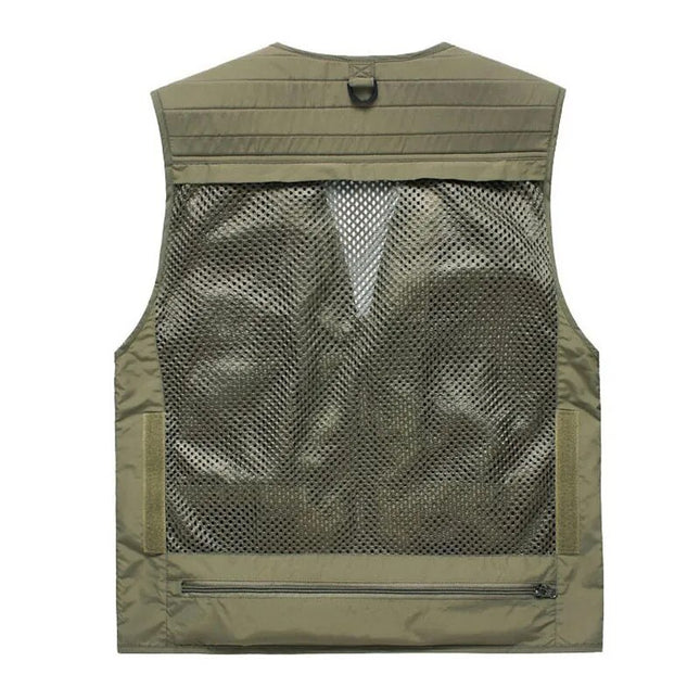 Plus Size S-7XL Men's Outdoor Vest Hiking Fishing Hunting Orange Multi-pockets Waistcoat Quick-dry Breathable Chaleco Tactico
