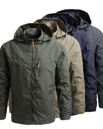 2023 Men Hooded Raincoat Winter Waterproof Skin Tactical Military Jacket Sport Hiking Windbreaker Sunscreen Army Jacket Clothing