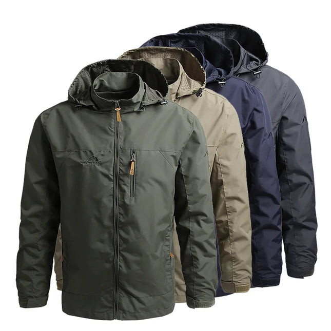 2023 Men Hooded Raincoat Winter Waterproof Skin Tactical Military Jacket Sport Hiking Windbreaker Sunscreen Army Jacket Clothing