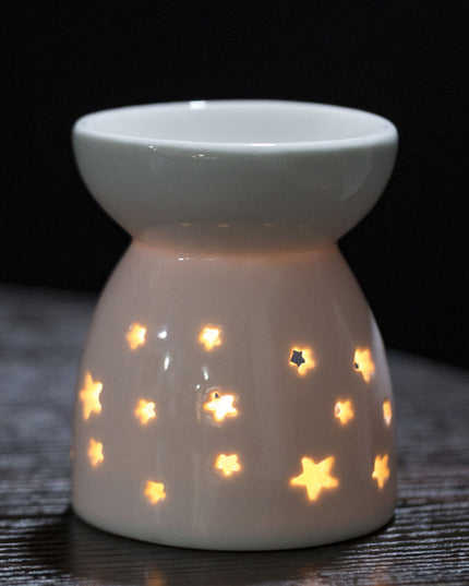 Ceramic White Oil Burner Melt Wax Warmer Diffuser Candle Holder Aromatherapy Lamp Essential Oil Furnace Valentine Day Home Decor