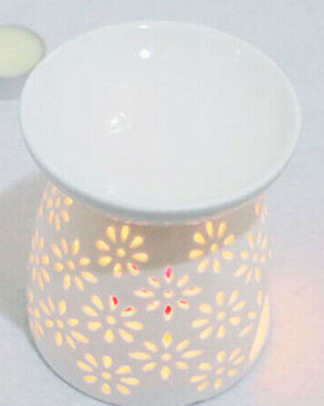 Ceramic White Oil Burner Melt Wax Warmer Diffuser Candle Holder Aromatherapy Lamp Essential Oil Furnace Valentine Day Home Decor