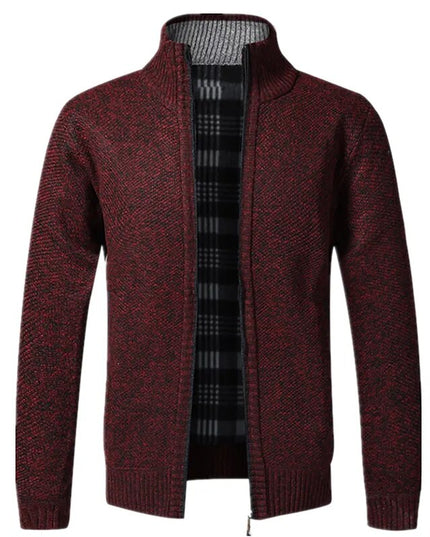 Autumn Winter Warm Cardigan Men Fleece Zipper Sweaters Jackets Mens Slim Fit Knitted Sweatercoat Thick Cardigan Sweater Coat Men