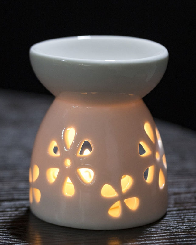 Ceramic White Oil Burner Melt Wax Warmer Diffuser Candle Holder Aromatherapy Lamp Essential Oil Furnace Valentine Day Home Decor