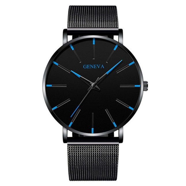 2023 Minimalist Men&#39;s Fashion Ultra Thin Watches Simple Men Business Stainless Steel Mesh Belt Quartz Watch relogio masculino