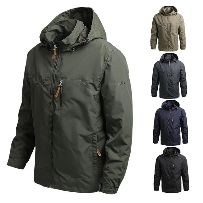 2023 Men Hooded Raincoat Winter Waterproof Skin Tactical Military Jacket Sport Hiking Windbreaker Sunscreen Army Jacket Clothing