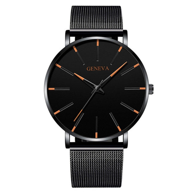 2023 Minimalist Men&#39;s Fashion Ultra Thin Watches Simple Men Business Stainless Steel Mesh Belt Quartz Watch relogio masculino