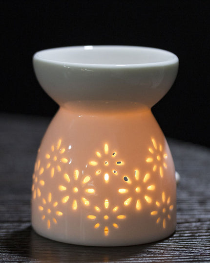 Ceramic White Oil Burner Melt Wax Warmer Diffuser Candle Holder Aromatherapy Lamp Essential Oil Furnace Valentine Day Home Decor