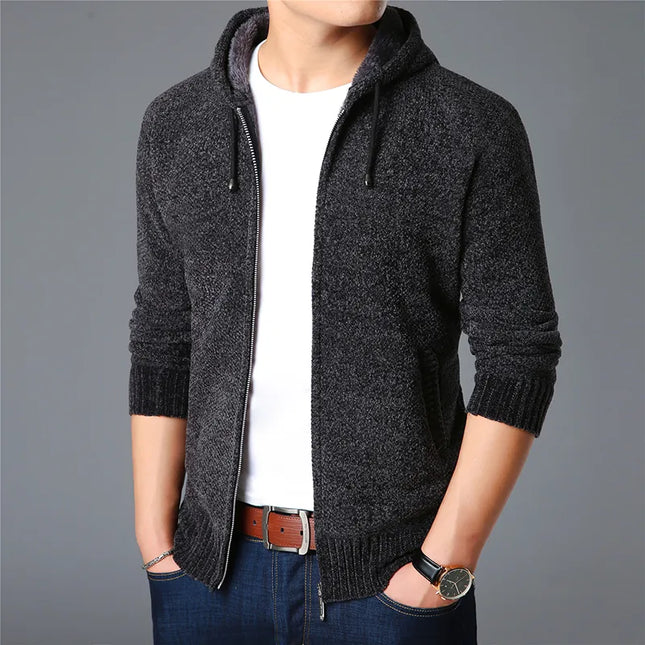2023 New Fashion Brand Sweaters Men Cardigan Hooded Slim Fit Jumpers Knitting Thick Warm Winter Korean Style Casual Clothing Men