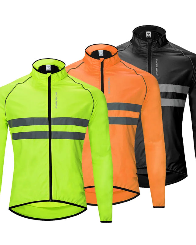 WOSAWE Ultralight Men's Cycling Windbreaker Reflective Jacket Windproof Bike Jacket Water Resistant MTB Road Bicycle Long Jersey