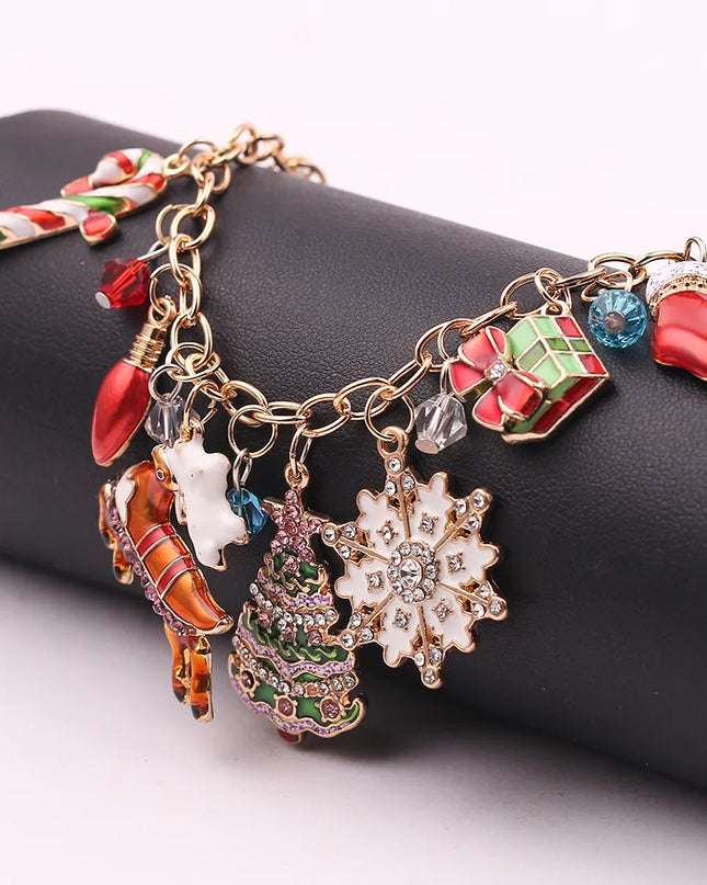 New Christmas Gift Charm Bracelet Pulseras Mujer Bracelet Jewelry Santa Claus Christmas Tree Paracord Bracelets For Women