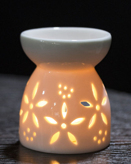 Ceramic White Oil Burner Melt Wax Warmer Diffuser Candle Holder Aromatherapy Lamp Essential Oil Furnace Valentine Day Home Decor