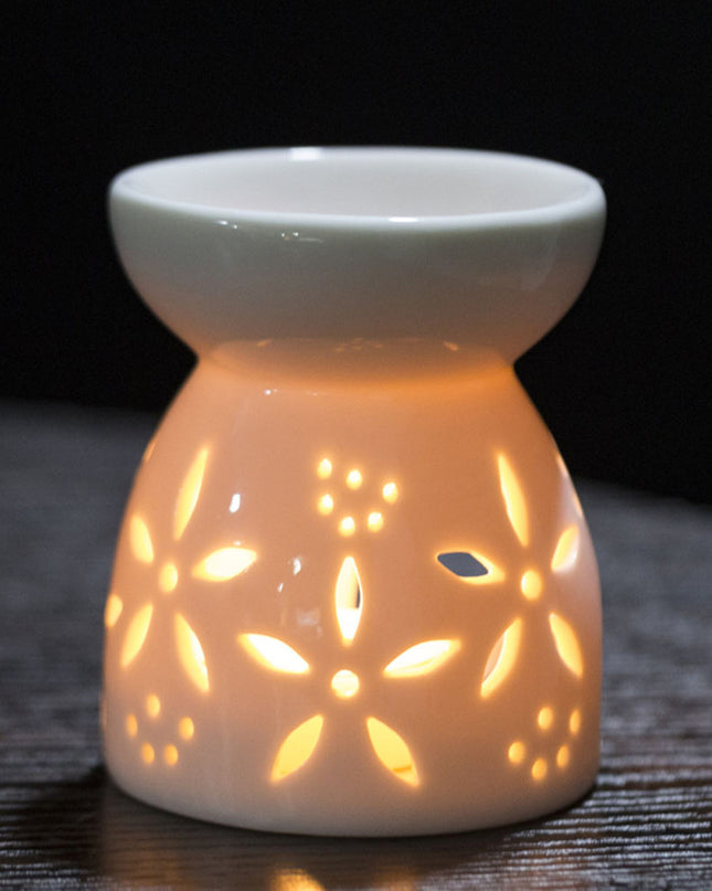 Ceramic White Oil Burner Melt Wax Warmer Diffuser Candle Holder Aromatherapy Lamp Essential Oil Furnace Valentine Day Home Decor