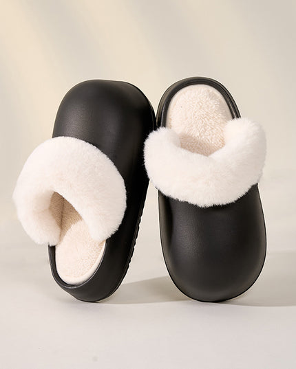 Removable Slippers Winter Waterproof Plush Shoes Household Thick Bottom Detachable Warm Fuzzy Home Slippers Bedroom House Shoes Women
