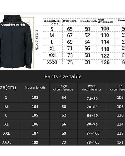 Winter Autumn Fleece Men Jacket Military Tactical Waterproof Suit Outdoor Fishing Hiking Camping Tracksuits Coat Thermal