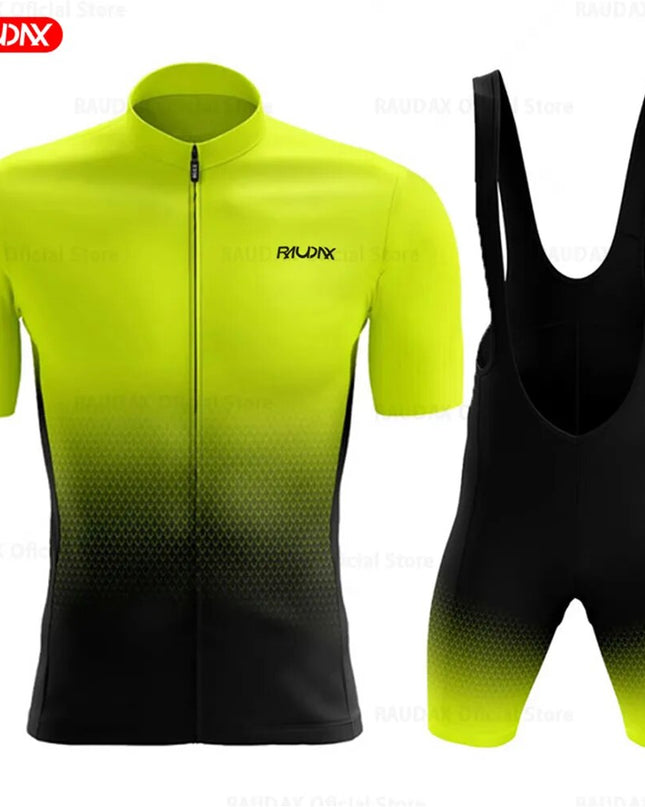 2023 Raudax Sports Team Training Cycling Clothing Breathable Men Short Sleeve Mallot Ciclismo Hombre Verano Cycling Jersey Sets
