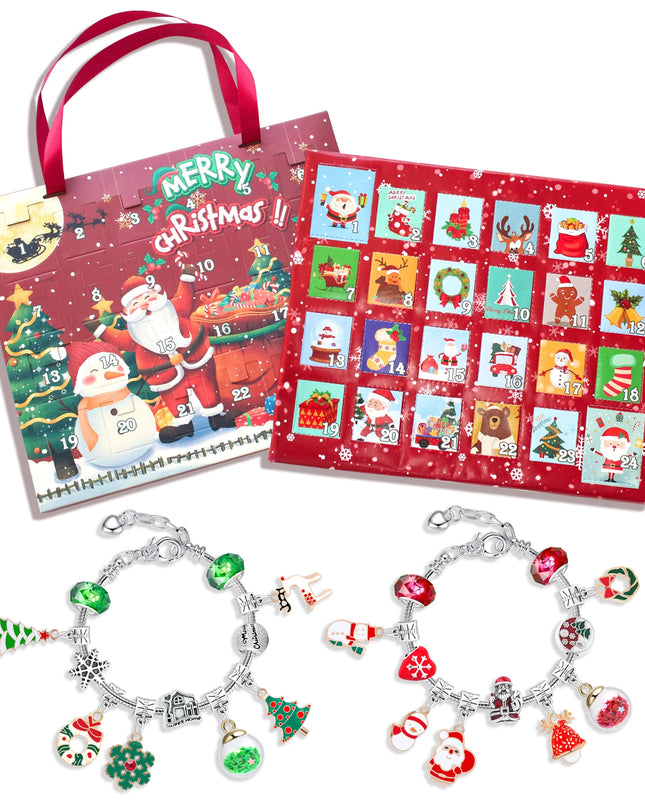 Christmas Blind Box 24 Days Countdown Children's Bracelet -DIY Creative Handmade Blind Box Exquisite Gift Box Set