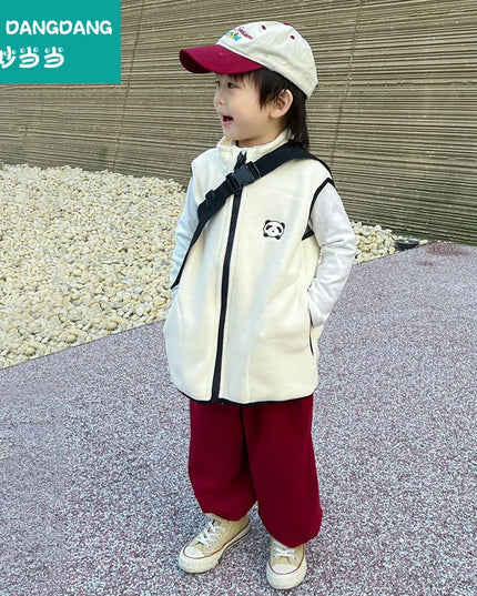 Children's vest with double-sided velvet vest, autumn and winter girls' jacket, fashionable jacket, girls' jacket, clothes, boys