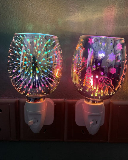 3D Colorful Aromatherapy Lamp Fireworks Electric Plug In Led Light Diffuser Burner Melt Warmer Gypsophila Melt Oil Wax Aroma