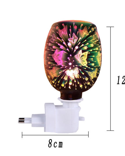 3D Colorful Aromatherapy Lamp Fireworks Electric Plug In Led Light Diffuser Burner Melt Warmer Gypsophila Melt Oil Wax Aroma