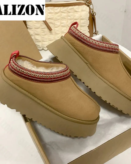 Chelsea Ankle Snow Boots Women Winter 2023 New Brand Fur Short Plush Warm Flats Slippers Platform Shoes Flip Flops Suede Botas