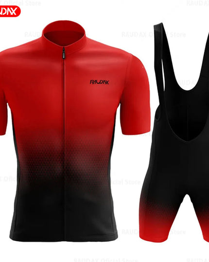 2023 Raudax Sports Team Training Cycling Clothing Breathable Men Short Sleeve Mallot Ciclismo Hombre Verano Cycling Jersey Sets