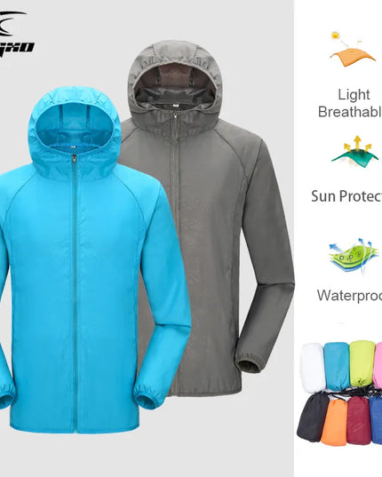 Camping Rain Jacket Men Women Waterproof Sun Protection Clothing Fishing Hunting Clothes Quick Dry Skin Windbreaker With Pocket