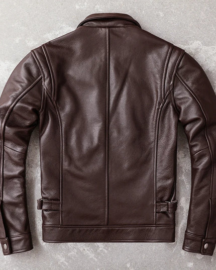 New Casual Real Cowhide Genuine Leather Jacket Men Slim Mens Clothes Spring Autumn Men's Cow Leather Clothing Asian Size 6XL