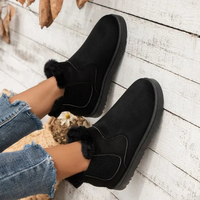 Women Snow Boots Warm Plush Slip-on Solid Plus Size Fashion Female Ankle Boot Ladies Winter Comfortable Women's Cotton Shoes NEW