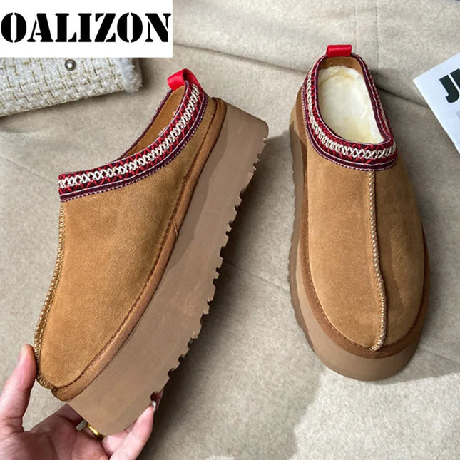 Chelsea Ankle Snow Boots Women Winter 2023 New Brand Fur Short Plush Warm Flats Slippers Platform Shoes Flip Flops Suede Botas