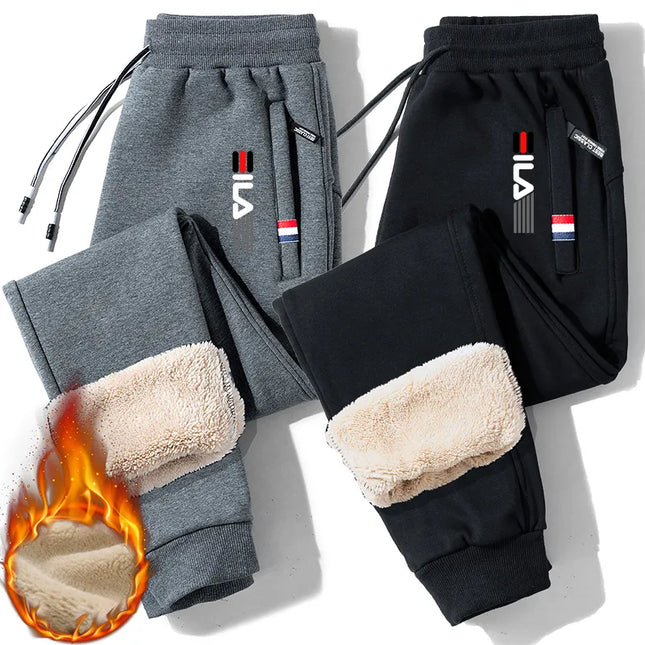 Winter Fleece Pants Men Lambs Wool Warm Male Trousers Casual Fashion Thicken Homme Clothing Plus Size Winter Joggers Sweatpants