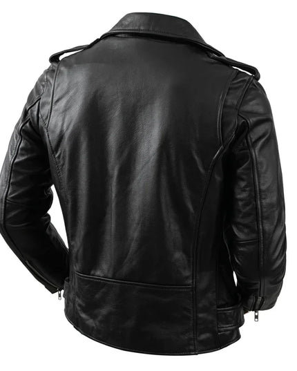 Genuine Cowhide Leather Motorcycle Coat Cow Skin Jacket Men Lapel Leather Jackets Mens Clothing Real Leather Coat Men