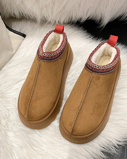 Ankle Flats Platform Women Snow Boots Suede Plush Warm Casual Shoes 2023 Winter New Thick Goth Fashion Shoes Chelsea Women Boots