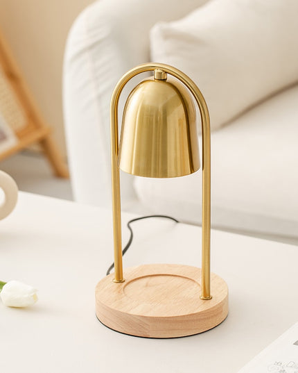 LED Aromatherapy Candle Melting Wax Lamp Metal Gold Bell shape Night Lamp Bedroom Diffuser Table Lamp Atmosphere Decorative Lamp