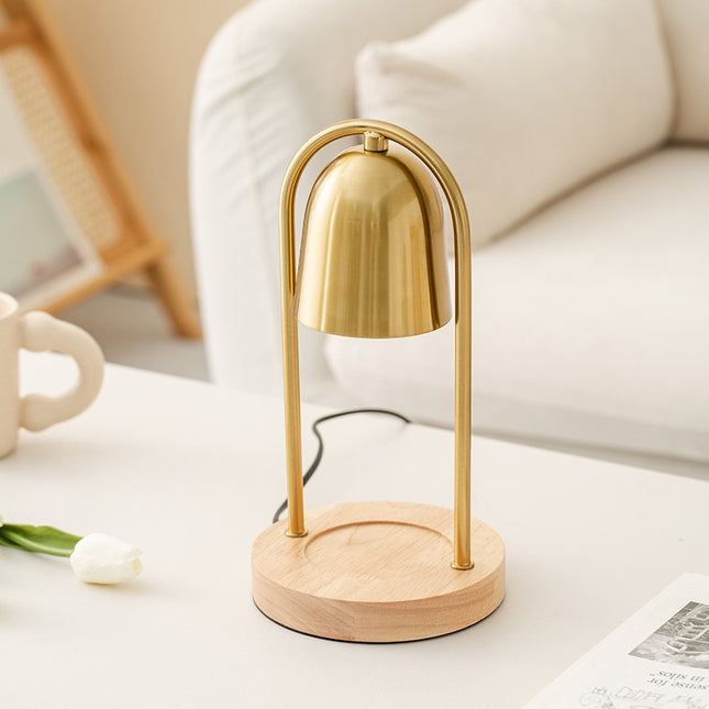 LED Aromatherapy Candle Melting Wax Lamp Metal Gold Bell shape Night Lamp Bedroom Diffuser Table Lamp Atmosphere Decorative Lamp