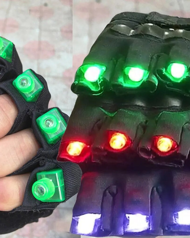 Laser Gloves Flashing LED Gloves Colorful Finger Lights Bright Props for Carnival Dance Costume Easter Party Favors Glow Mittens